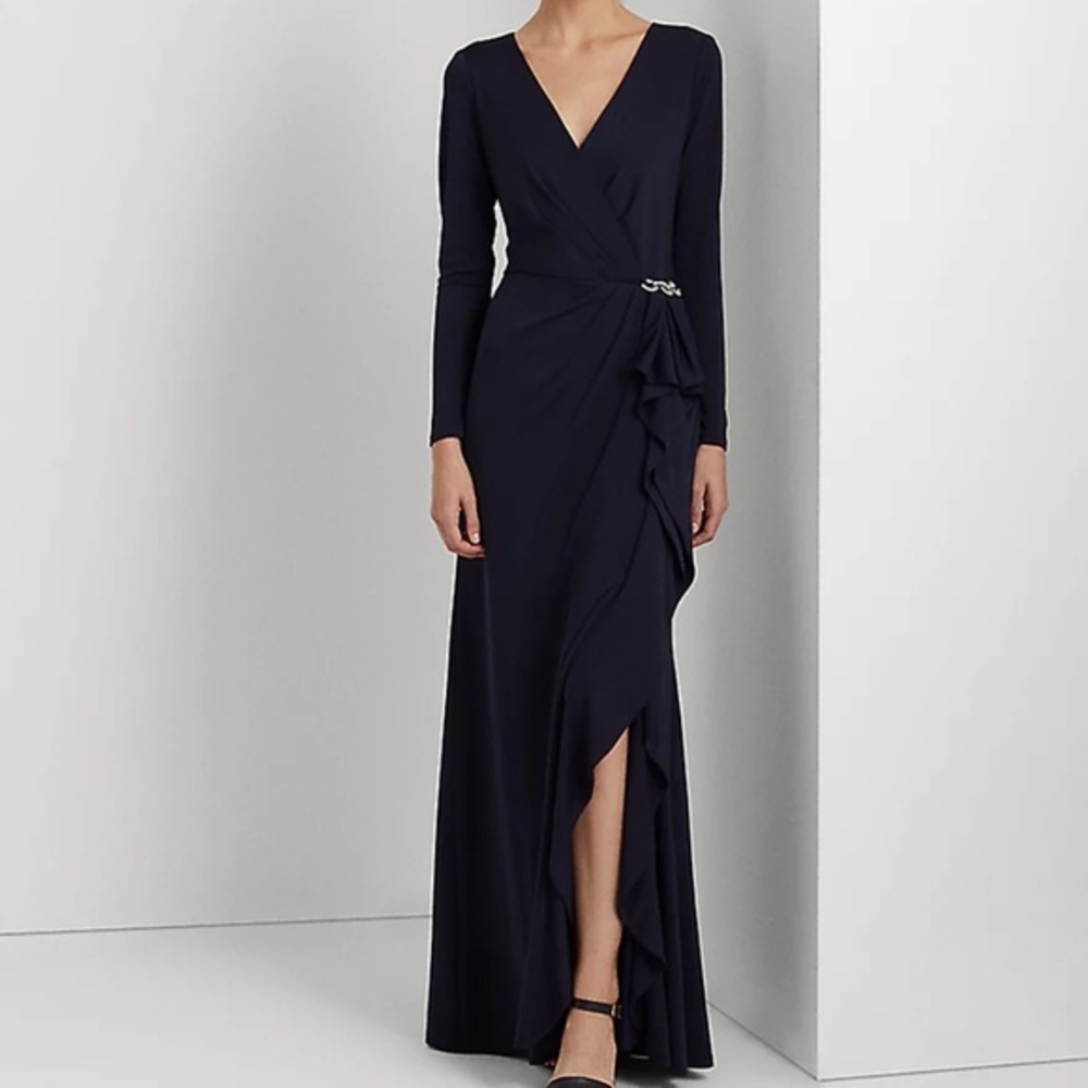 Lauren Ralph Lauren - Ruffle-Trim Jersey‎ Gown